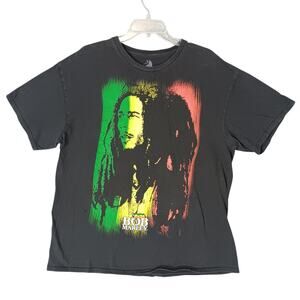 Zion Bob Marley Graphic Tee Size XL Black (washed out) Short Sleeve 100% Cotton
